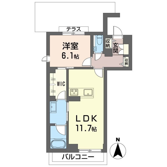 【間取り】 | 【新築】シャーメゾン獅子ヶ谷【SHM】 | お部屋はカップルさんや新婚さんに人気の1LDKタイプ♪