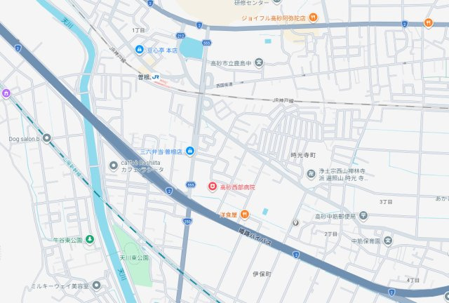 高砂市中筋2丁目　土地の地図