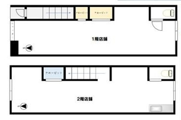 生野区中川　２階建て店舗事務所の間取り