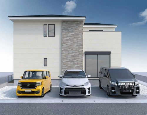 【外観】 | 【仲介手数料０円】平塚市南金目1期　新築一戸建て　 | 外観パース　平塚市南金目1期　新築一戸建て　