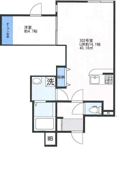 FolsClass三軒茶屋一丁目　新築　礼金0　最上階　角部屋の間取り