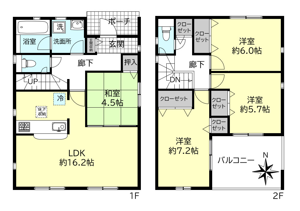 明石市大久保町谷八木新築戸建４号棟の間取り
