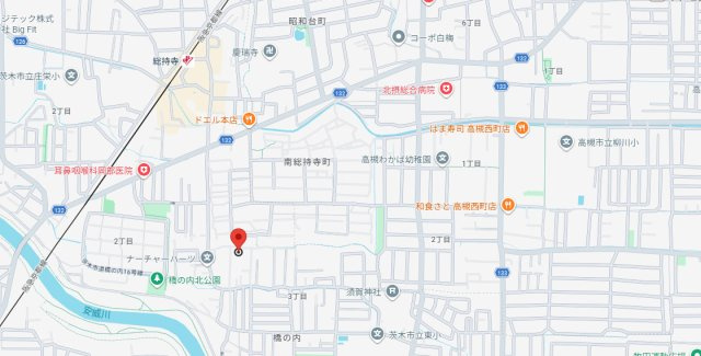 茨木市橋の内３丁目のアパートの地図