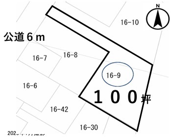 坂戸市芦山町　建築条件なし売地　東武東上線『北坂戸駅』徒歩10分　【片柳小学区】の土地図