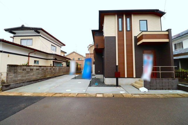 新築戸建・新築建売　郡山市大槻町針生向　柴宮小・第一中の外観|洗練された外観デザインのお家です！国道4号線至近でアクセス良好！