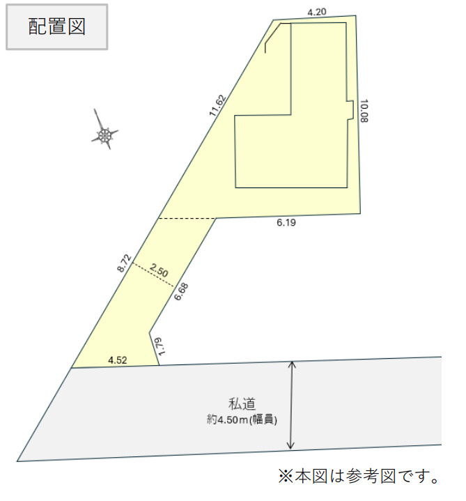 中古/新座市馬場３丁目の区画図|間口約4.5ｍ