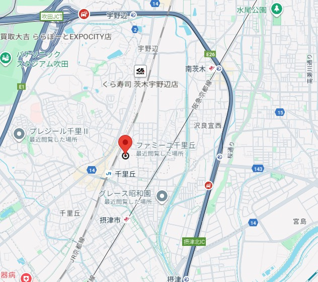 ファミーユ千里丘の地図