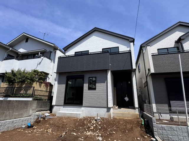 松戸市秋山新築戸建の外観|A号棟外観・完成済み内覧可能です！