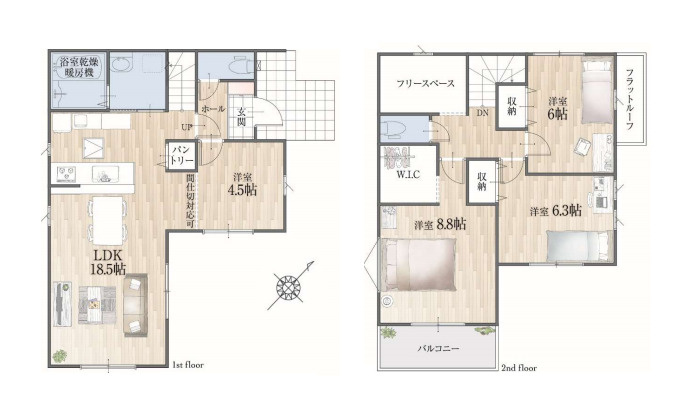 北足立郡伊奈町　1期　新築一戸建て　CRAFT PIT　02の間取り|【全2棟・2号棟】北足立郡伊奈町　1期　新築一戸建て　CRAFT PIT　02・3LDK・土地面積149.16m2・建物面積105.16m2