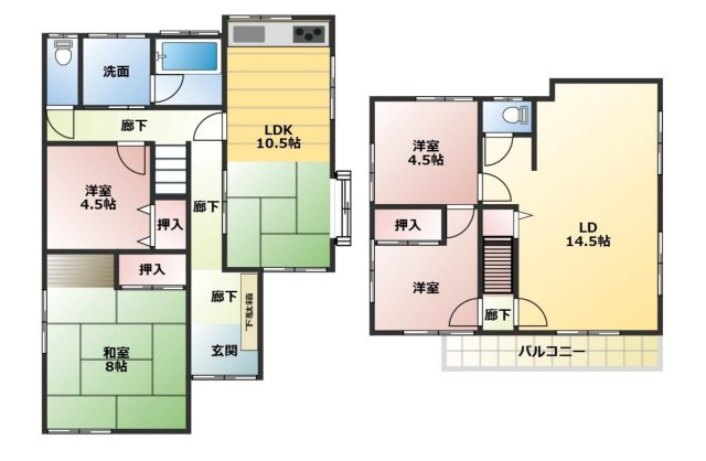 【中古戸建】高崎市浜川町の間取り|■間取り図｜敷地面積：129.64（約39.21坪）　建物面積：113.73（約34.4坪）