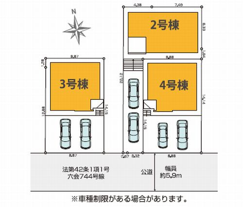 【区画図】 | 【仲介手数料０円】藤沢市石川2期　新築一戸建て　全3棟 | 藤沢市石川2期　新築一戸建て　全3棟