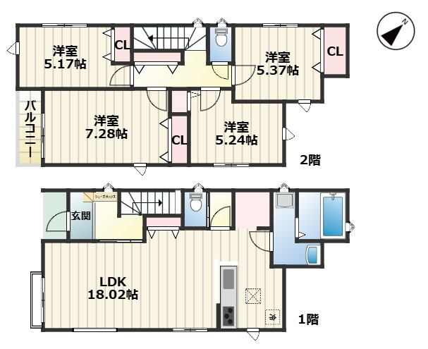 MIRASUMO中村区日ノ宮町398②｜名古屋市の戸建ならホームアップの間取り