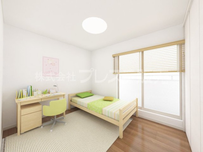 【洋室】 | 奈良市芝辻町２丁目の新築一戸建 全２区画 | １号地２階洋室（子供部屋）完成イメージ
