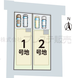 【区画図】 | 奈良市芝辻町２丁目の新築一戸建 全２区画 | 全体区画図