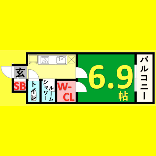 ラグゼナ上前津　名古屋市賃貸　仲介手数料無料の間取り