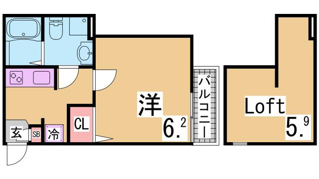 神戸市長田区御蔵通３丁目のアパートの間取り