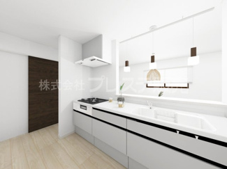 【キッチン】 | 奈良市芝辻町２丁目の新築一戸建 全２区画 | ２号地キッチン完成イメージ／人気の対面キッチン♪