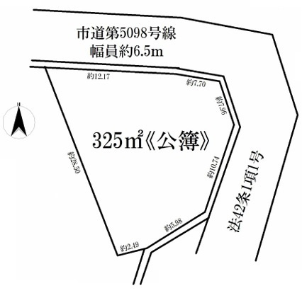 坂戸市森戸　建築条件なし売地　東武越生線『西大家駅』徒歩5分　【大家小学区】の土地図
