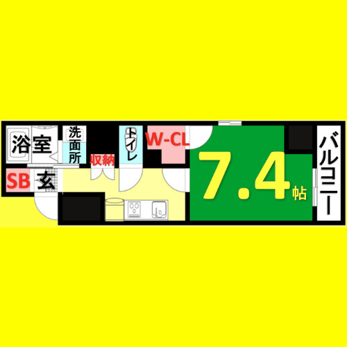 ラグゼナ上前津　名古屋市賃貸　仲介手数料無料の間取り