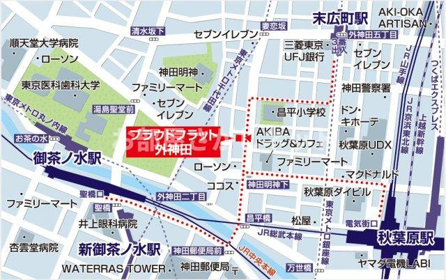 プラウドフラット外神田【高級賃貸・ブランドマンション】の地図