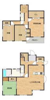【間取り】 | 中央市臼井阿原 平成12年築 内装リフォーム済み中古戸建　