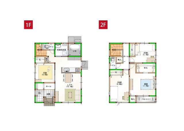 「江ノ口小4分×並列3台可」高知市新本町1丁目建売1　新築一戸建ての間取り|■土地面積147.23平方メートル■建物面積103.02平方メートル■建物価格3,898万円■4LDK