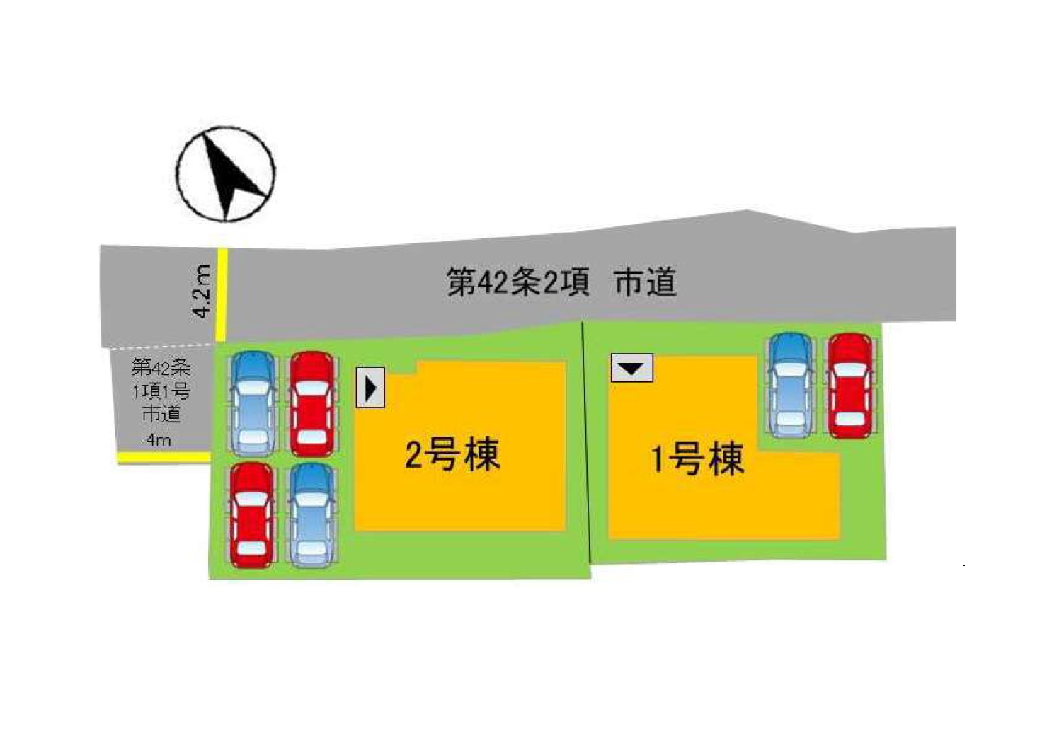 筑紫野市大字筑紫第8-2棟（1号棟）の区画図|配置図（1号棟）