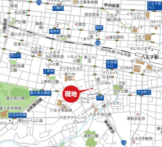 『八王子市新築戸建て』八王子市万町100-3【仲介手数料無料】　１期の地図|～仲介手数料無料☆八王子ひなた不動産～八王子市万町　新築戸建て
