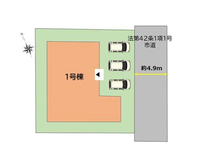 筑紫野市大字吉木第2-1棟（1号棟）の区画図|配置図