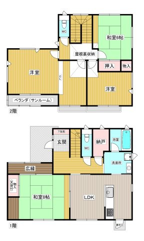 【間取り】 | 伏原町貸家
