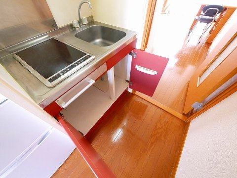 レオパレスＢｏｎｎｅ　ｊｏｕｒｎｅｅのキッチン|収納のためのスペースです