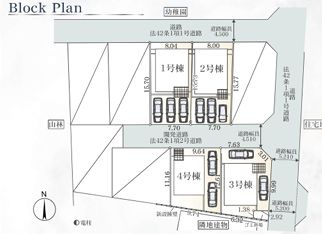 平塚市山下第15　新築一戸建て　1号棟の区画図|配置図