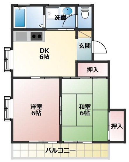 【間取り】 | コーポ北浦Ⅲ