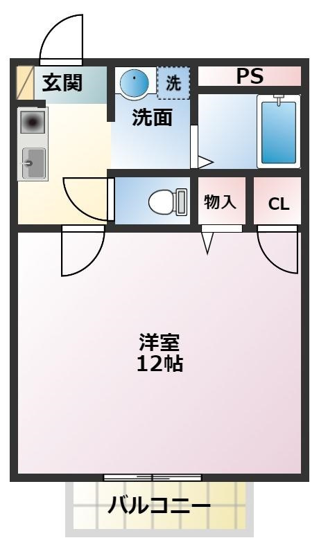 サンコーポ山田　Eの間取り|使いやすい間取りです。