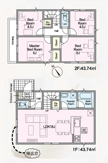 【間取り】 | 福岡市東区水谷1丁目第5　1号棟（全5棟）【仲介手数料無料・0円】 | 平日、土日祝日もお好きな日時にご見学可能です。お気軽にお問合せ下さい。