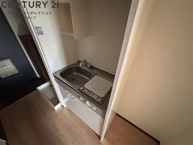 1口電気コンロ付きのキッチン♪
