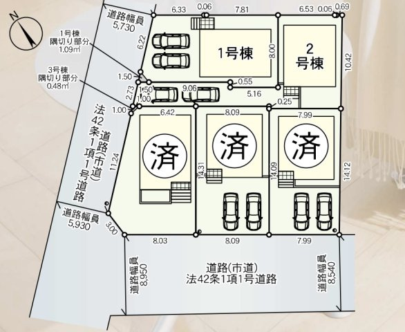 【区画図】 | 福岡市東区水谷1丁目第5　2号棟（全5棟）【仲介手数料無料・0円】 | 区画図です。2号棟