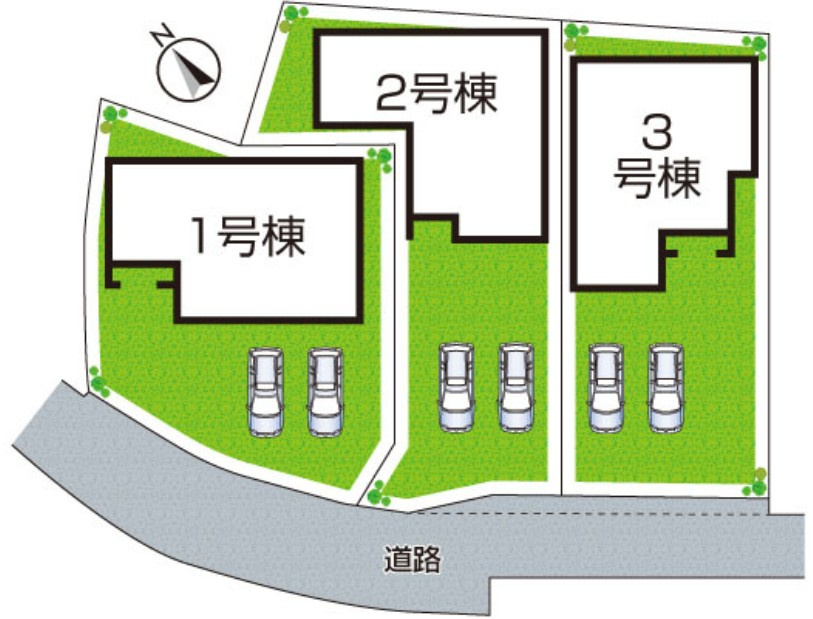 リーブルガーデン野洲市冨波甲３期　３号棟の区画図