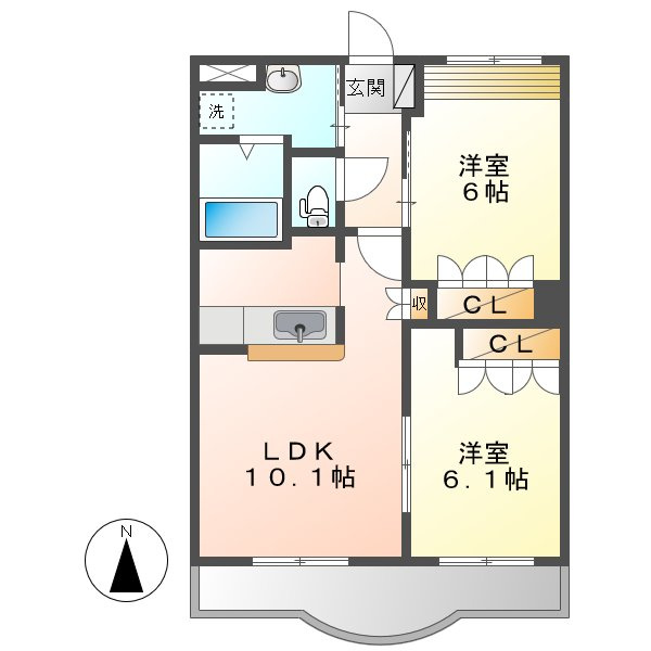 アベニール弐番館の間取り