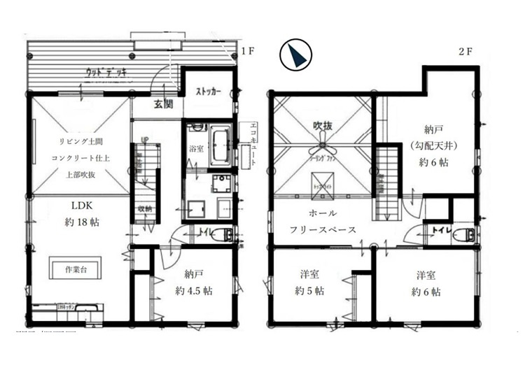 ◎茅ヶ崎市西久保　中古戸建の間取り|2SSLDK☆