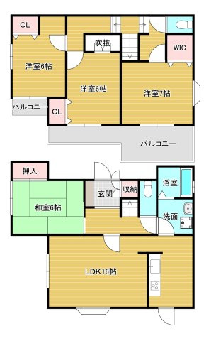 北貴望ヶ丘戸建賃貸の間取り