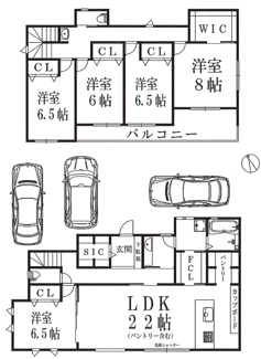 【間取り】 | 【仲介手数料無料！！】日野市西平山5丁目　新築戸建て（全1棟）1号棟　5980万円