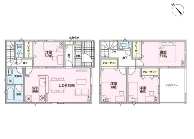 【間取り】 | 名古屋市守山区大字中志段味字古山田2592『仲介料無料』新築戸建て | 6号棟