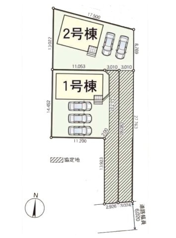 【区画図】 | 名古屋市港区春田野１丁目2305『仲介料無料』新築戸建て | 2号棟