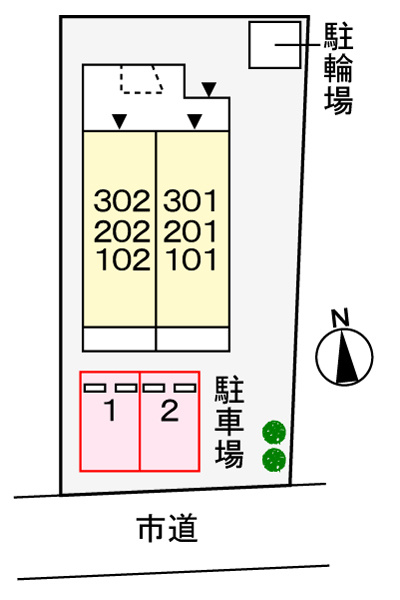 Ａｒｄｏｒ・Ｋの区画図|駐車場