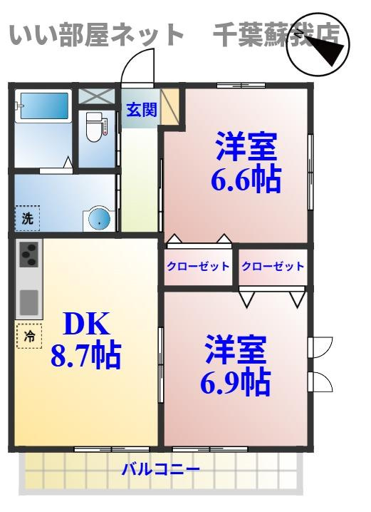 クレールの間取り|不動産屋のイメージを変えたい！『賃貸クラウド千葉蘇我店』へ♪