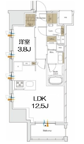 【間取り】 | ザ・パークハビオ谷町六丁目クロス