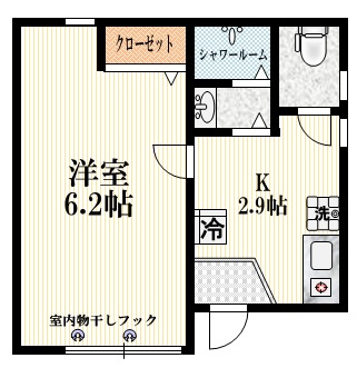 メゾンドゥパピヨンの間取り|★今回シャワールーム＋独立洗面台にリフォーム♪★