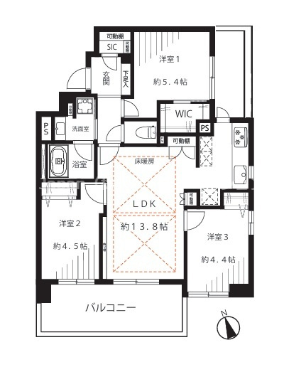 イトーピアマイズ池袋の間取り