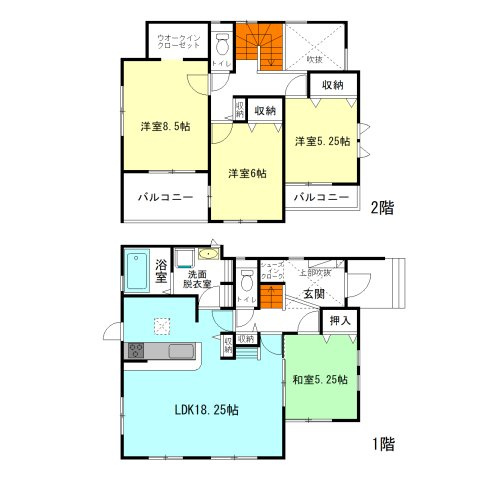 【間取り】 | ブルーミングガーデン前橋市龍蔵寺町ー② | オール電化住宅登場です！
全居室南向きの暖かな間取り！